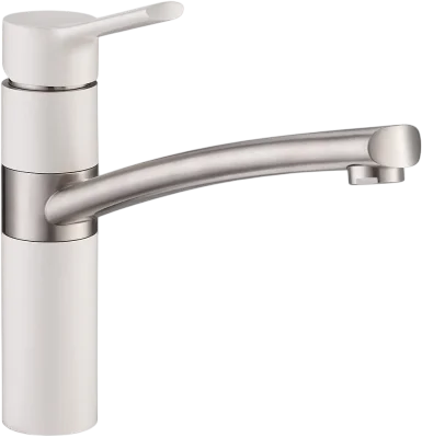 Смеситель для кухни Emar Quartz 3011 агат однорычажный, белый