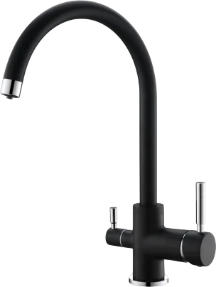 Смеситель для кухни Emar Quartz 3007 морион однорычажный, черный
