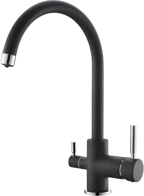 Смеситель для кухни Emar Quartz 3007 антрацит однорычажный, длина излива 21 см