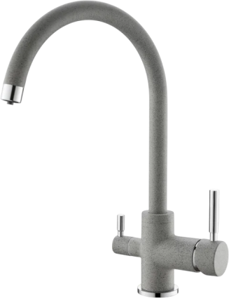 Смеситель для кухни Emar Quartz 3007 берилл однорычажный, серебро