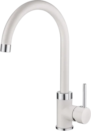 Смеситель для кухни Emar Quartz 3004 агат однорычажный, белый