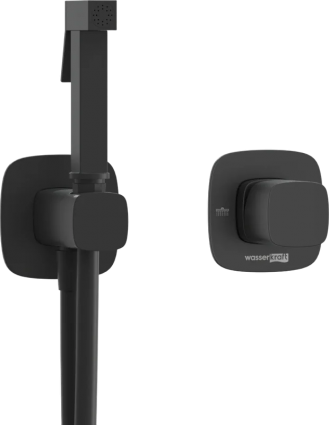 Гигиенический душ Wasserkraft Nuthe A9151.327.241.212 со смесителем, С ВНУТРЕННЕЙ ЧАСТЬЮ, черный в современном стиле