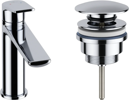 Смеситель Wellsee ICON! for life 201000001 с донным клапаном, хром, однорычажный, длина излива 13.5 см