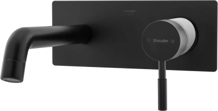 Смеситель для раковины Shouder Rogen 0250210 черный, хром, однорычажный, длина излива 18.5 см