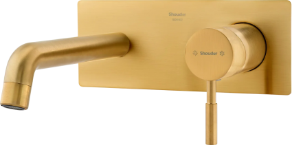 Смеситель для раковины Shouder Rogen 0250207 матовое золото однорычажный, длина излива 18.5 см
