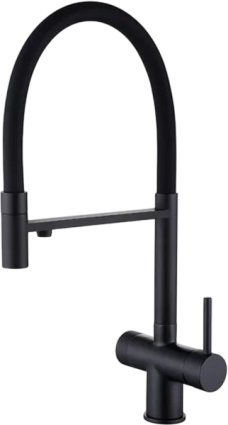 Смеситель для кухни Emar Steel ЕС - 7024 Black однорычажный, черный