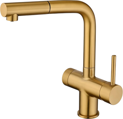 Смеситель для кухни Emar PVD ЕС - 7026 PVD Golden однорычажный, золото