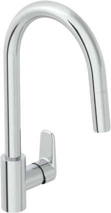 Смеситель для кухни VitrA Flow Soft A43445EXP с выдвижным изливом, хром, однорычажный