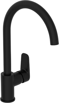 Смеситель для кухни VitrA Flow Soft A4341936EXP матовый черный однорычажный, длина излива 20.2 см
