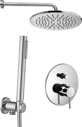 Душевой комплект Paffoni Light KITLIG015CRKING С ВНУТРЕННЕЙ ЧАСТЬЮ, верхний душ 30 см, хром в современном стиле