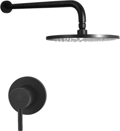 Душевой комплект Paffoni Light KITLIG011NOKING С ВНУТРЕННЕЙ ЧАСТЬЮ, верхний душ 30 см, черный в современном стиле