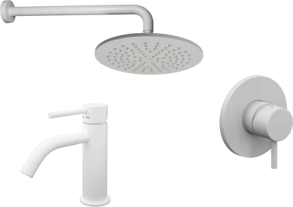 Комплект для ванной Paffoni Light KITLIG011BO071 С ВНУТРЕННЕЙ ЧАСТЬЮ, белый в современном стиле