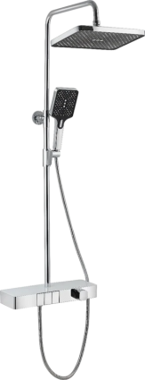 Душевая стойка beWash BV0MMSS6151 хром штанга 119 см, шланг пластиковый, металлический 150 см, 3 режима