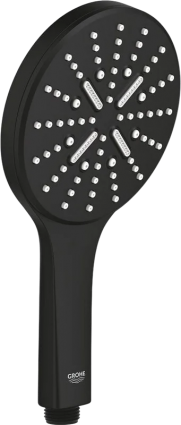 Душевая лейка Grohe Rainshower SmartActive 130 22127KF0 фантомный черный штанга 24.2 см,  в современном стиле