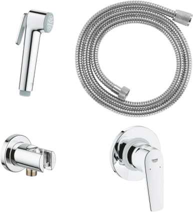 Гигиенический душ Grohe BauFlow 29328000 со смесителем, С ВНУТРЕННЕЙ ЧАСТЬЮ, хром, 1 режим