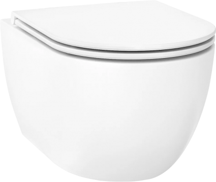 Унитаз подвесной Wellsee Chalice Perfection 182607001 безободковый, с микролифтом, глянцевый белый, 36x52.5 см