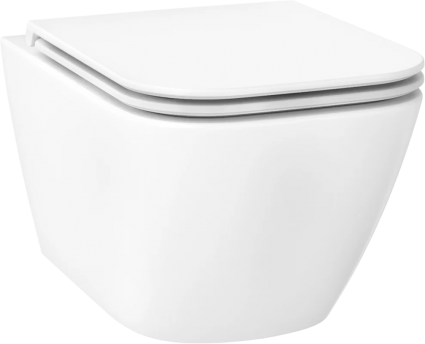 Унитаз подвесной Wellsee Pure BY Wellsee 182602001 безободковый, с микролифтом, глянцевый белый, 36x52 см