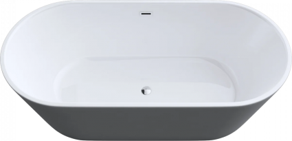 Овальная ванна акриловая Art&Max AM-520-1500-790 150x80 см, белая, отдельностоящая, со сливом-переливом, с донным клапаном, овальная, объем 190 л.
