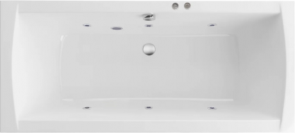 Акриловая ванна Excellent Aquaria Lux Slim Soft 180x80 см, белая, с гидромассажем/джакузи, с каркасом, встраиваемая, со сливом-переливом, прямоугольная, объем 275 л.