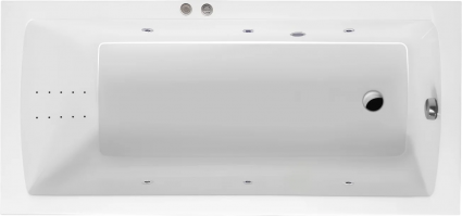 Акриловая ванна Excellent Aquaria Line Nano 160x70 см, белая, с гидромассажем/джакузи, с каркасом, встраиваемая, со сливом-переливом, прямоугольная, объем 210 л.