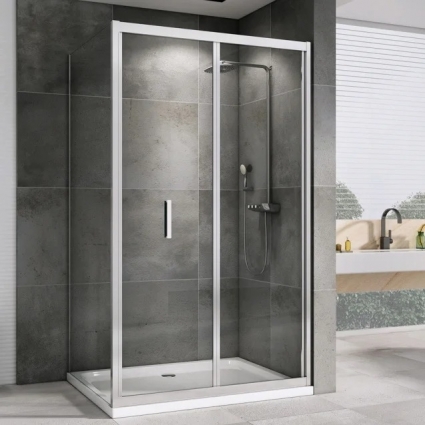 Душевой уголок Abber Sonnenstrand AG07100-S80 80x100, профиль хром, стекло прозрачное, прямоугольный, двери складные