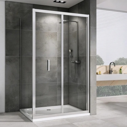 Душевой уголок Abber Sonnenstrand AG07090-S85 85x90, профиль хром, стекло прозрачное, прямоугольный, двери складные