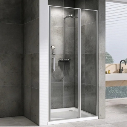 Душевая дверь в нишу Abber Sonnenstrand AG04120S 120 см, профиль хром, стекло прозрачное, распашная