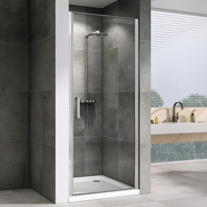 Душевая дверь в нишу Abber Sonnenstrand AG04070 70 см, профиль хром, стекло прозрачное, распашная