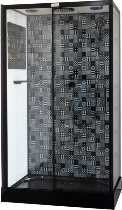 Душевая кабина Esbano Negro ESB-1280CKR прямоугольная, c крышей, двери раздвижные