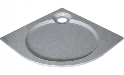 Поддон для душа GuteWetter Deluxe 90x90x2 R серый четверть круга, низкий
