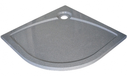 Поддон для душа GuteWetter Deluxe 100x100x4 R серый четверть круга, низкий