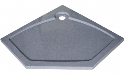 Поддон для душа GuteWetter Deluxe 90x90x4 P серый пятиугольный, низкий