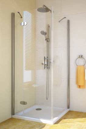 Душевой уголок GuteWetter Lux Square GK-103 левый 100x100 см стекло бесцветное, профиль хром, квадратный, двери распашные