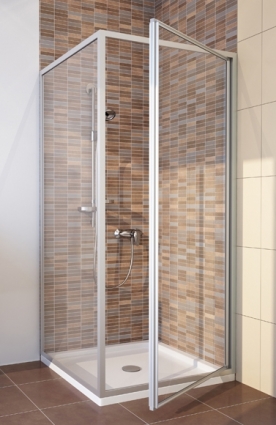 Душевой уголок GuteWetter Practic Square GK-401 правая 70x70 см стекло бесцветное, профиль матовый хром, квадратный, двери распашные