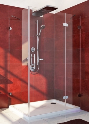 Душевой уголок GuteWetter Lux Rectan GK-003 правый 100x80 см стекло бесцветное 6-8, фурнитура хром, прямоугольный, двери распашные