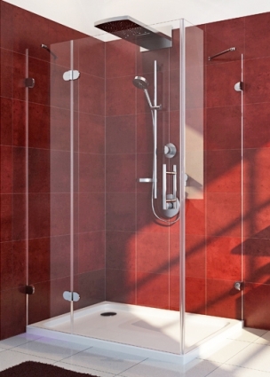 Душевой уголок GuteWetter Lux Rectan GK-003 левый 100x80 см стекло бесцветное 6-8, фурнитура хром, прямоугольный, двери распашные