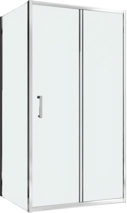 Душевой уголок Abber Schwarzer Diamant AG301105-S505 110x50, профиль хром, стекло прозрачное, прямоугольный, двери раздвижные