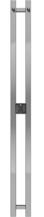 Полотенцесушитель электрический Terminus Duo 1200, нержавеющая сталь, I-образный