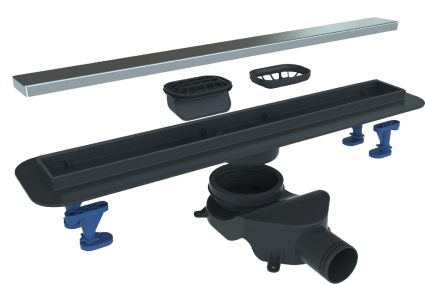Душевой трап (лоток) BelBagno Luce BB-LD-LUCE-80-CR 75 см, хром, в пол, выпуск боковой