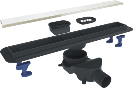 Душевой трап (лоток) BelBagno Luce BB-LD-LUCE-80-BIANCO 75 см, матовый белый, в пол, выпуск боковой