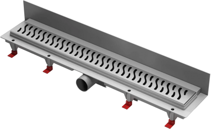 Душевой трап (лоток) Creto Zigzag CRE-650 ZN-P 65 см, хром, к стене, выпуск боковой