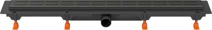 Душевой трап (лоток) Creto Walkway CRE-1050 WB-50 105 см, черный, в пол, выпуск боковой