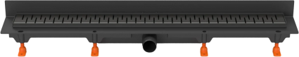 Душевой трап (лоток) Creto Snake CRE-750 SB-P 75 см, черный, к стене, выпуск боковой