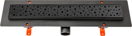 Душевой трап (лоток) Creto Quadro CRE-350 QB 35 см, черный, в пол, выпуск боковой