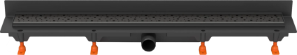 Душевой трап (лоток) Creto Quadro CRE-750 QB-P 75 см, черный, к стене, выпуск боковой