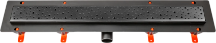 Душевой трап (лоток) Creto Points CRE-750 PB-50 75 см, черный, в пол, выпуск боковой