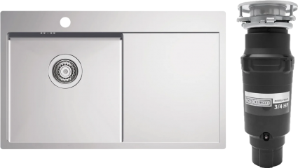Комплект Мойка кухонная Alveus Quarto 30 1124384 + Измельчитель Bone Crusher BC 910-SL-Slim Line брашированная, прямоугольная