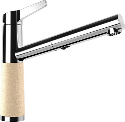 Смеситель для кухни Schock Cristalite SC-510-D выдвижной излив, лунный камень, однорычажный