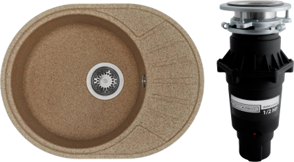 Комплект Мойка кухонная Акватон Чезана терракотовая + Измельчитель Bone Crusher BC 810-SL Slim Line матовая, овальная