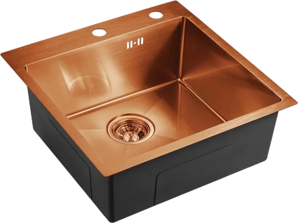 Мойка кухонная Emar PVD EMB-117A PVD Nano Coppery глянцевая, квадратная, 50x50 см